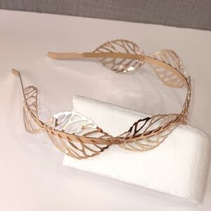 Gold Tone Leaves Headband Metal‎ Summer Dainty Beach Girlhoodcore Fairycore